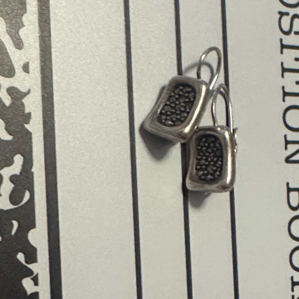 Silver and Black Dangle Earrings